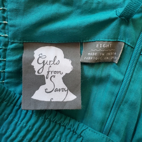 Anthropologie Girls from Savoy Painted Ikat Strapless Swing Dress Pockets sz 8 - Picture 7 of 9